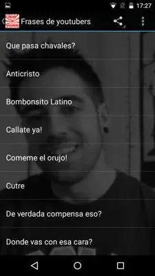 Frases de youtubers android App screenshot 2